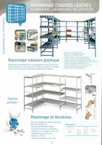 Des rayonnages pour le stockage de produits alimentaires