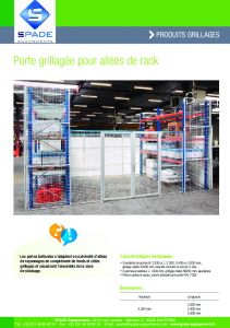 Porte grillage pour alle de rack de stockage