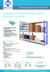 Rayonnage pour charge lourde et volumineuse - stockage manuel