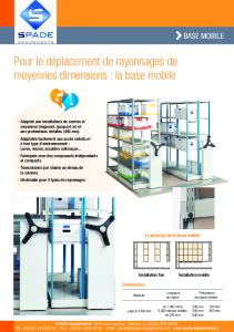 Base mobile pour dplacer les rayonnages -moyenne dimension