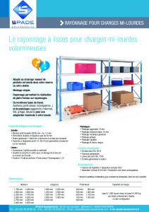 Rayonnage pour charges mi-lourdes et volumineuses