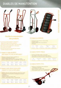 Diables de manutention proposs par Spade Equipements