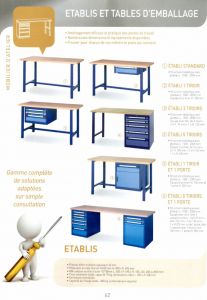 Etablis dateliers et tables demballage