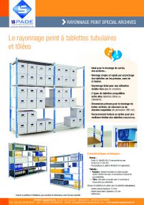 Rayonnage  tablettes spcial archives - SPADE