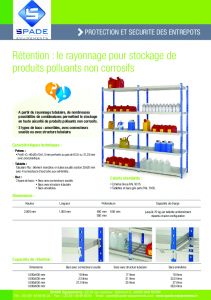 Rayonnages de rtention pour charges lgres - SPADE