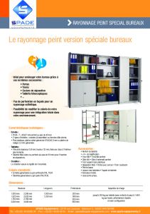 Rayonnage peint de bureau SPADE