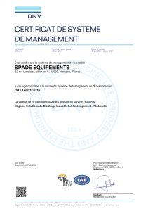 Certification ISO 9001:14001 - Spade Equipements